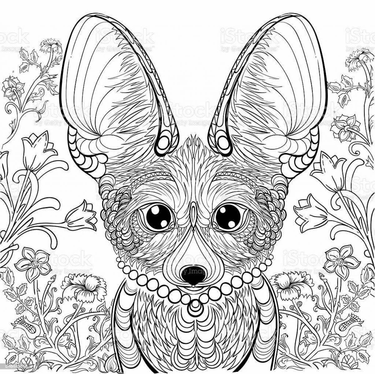 Photo Corgi playful anti-stress coloring book