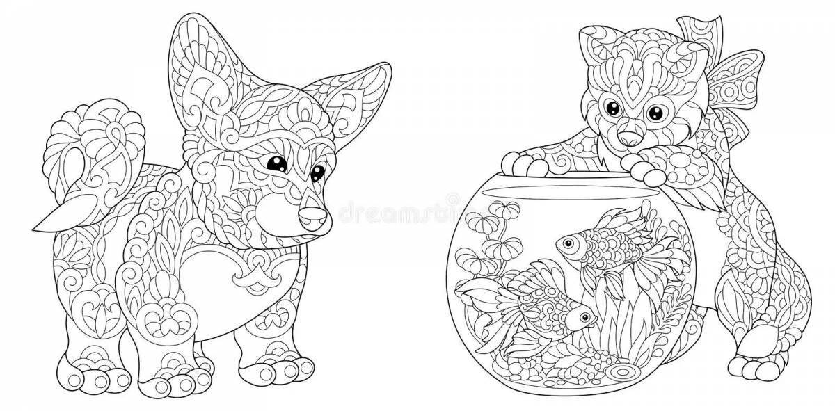 Exquisite anti-stress corgi coloring book