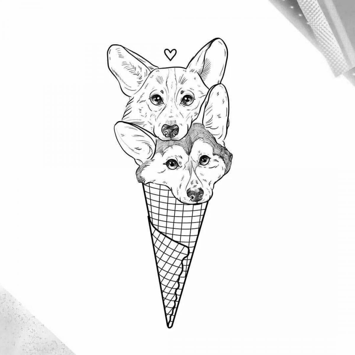 Photo Corgi fun anti-stress coloring book