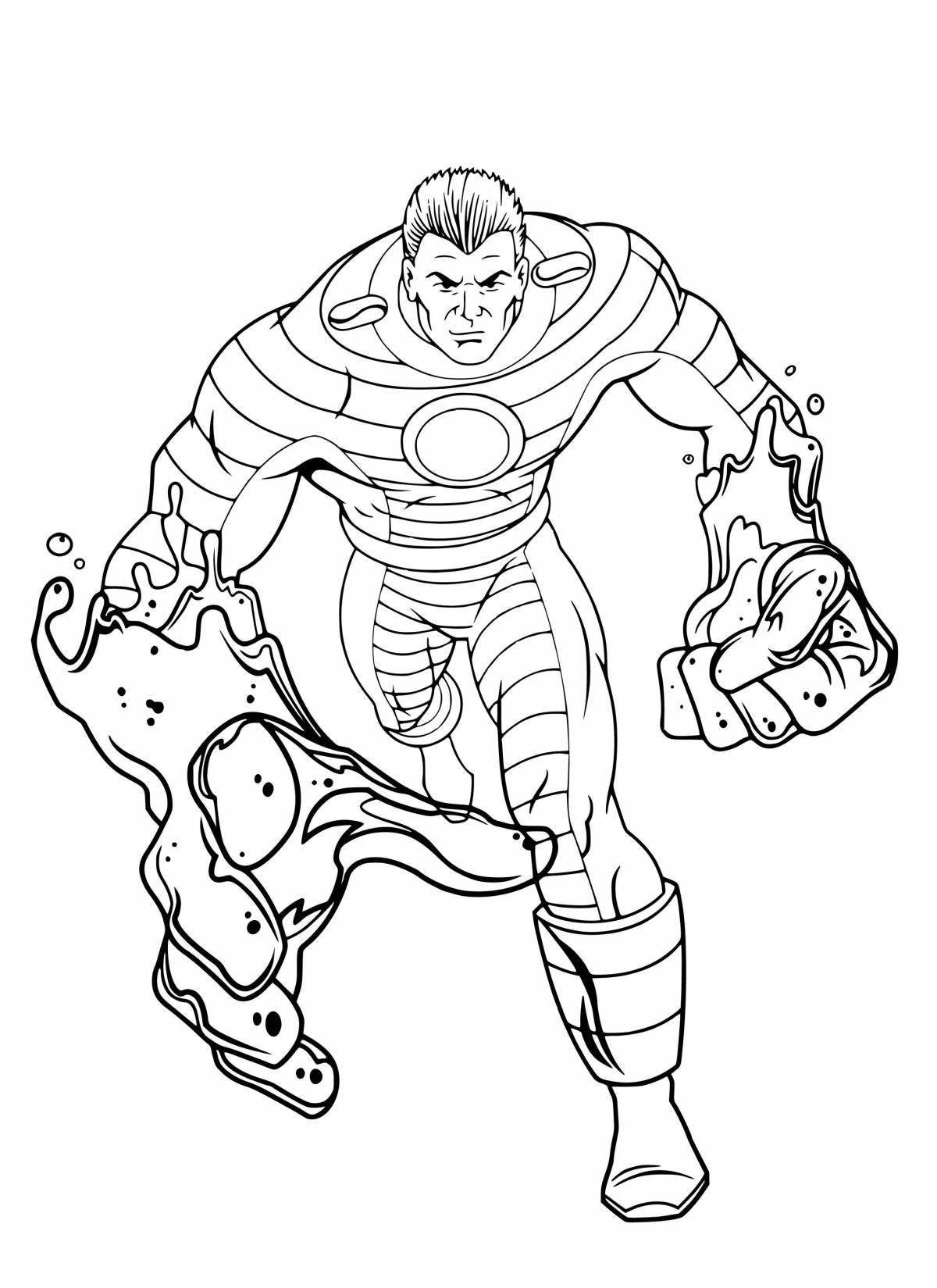 Radiant man sand coloring page