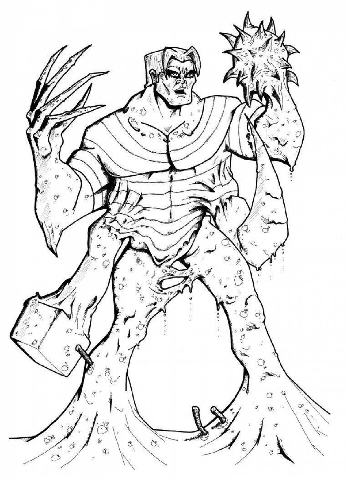 Dazzling man sand coloring page