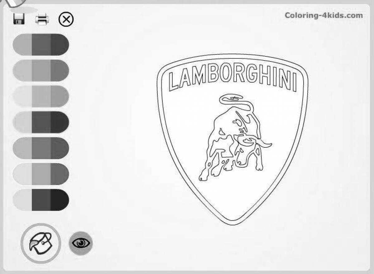 Radiant coloring page lamborghini icon