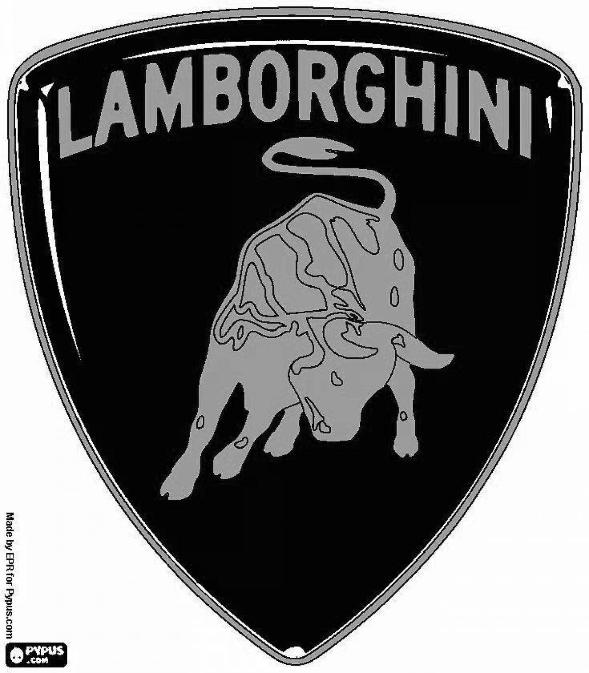 Shiny lamborghini icon coloring book