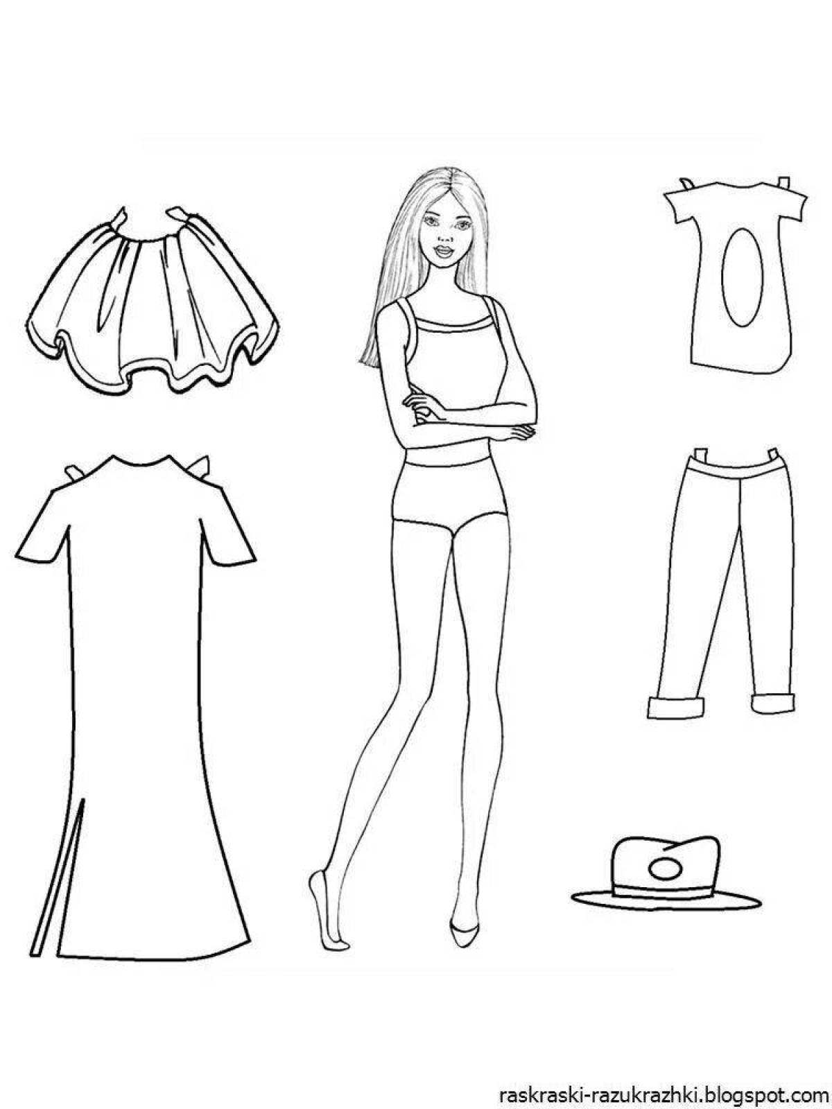 Amazing coloring pages for girls in clothes