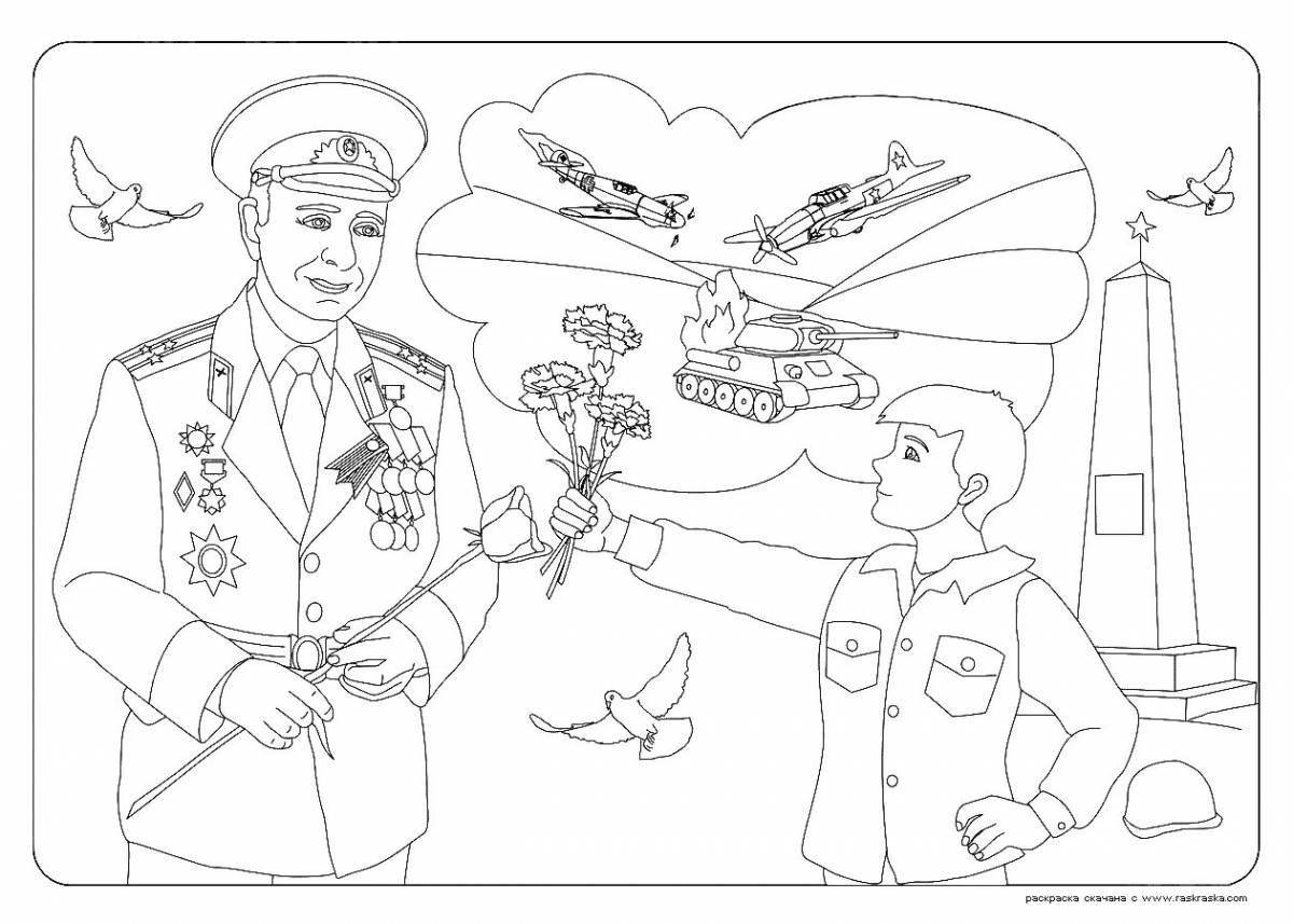 Coloring page bright patriotic education
