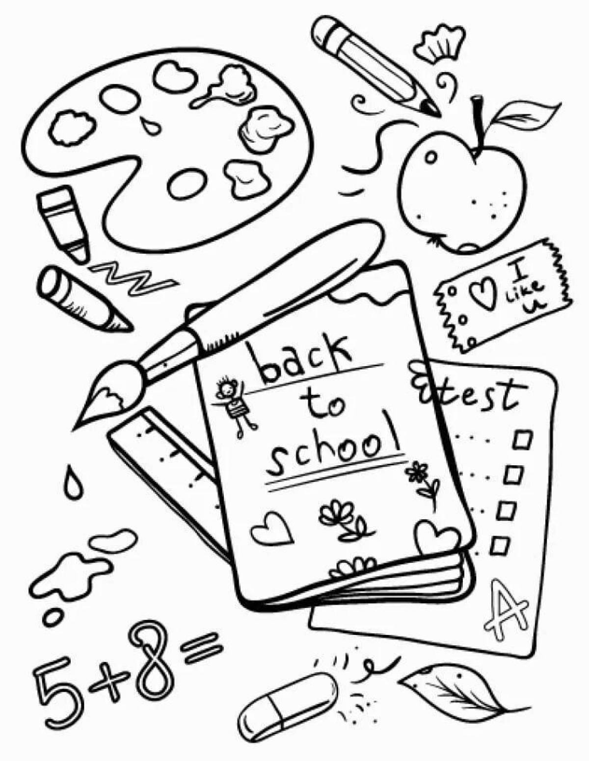 Colourful school bus coloring page