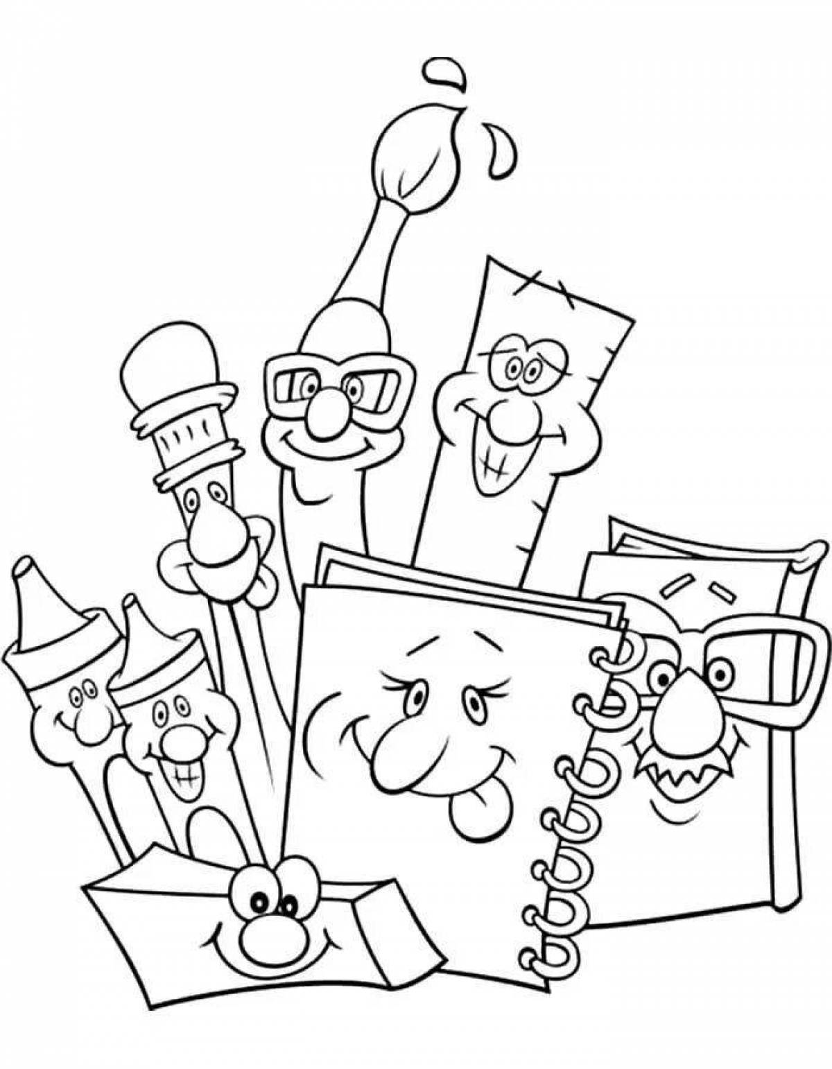 Coloring page funny school bus