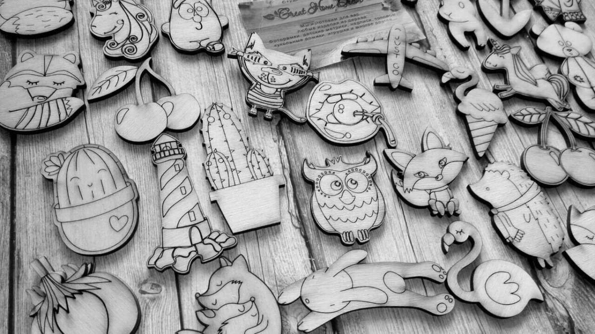 Fix price animated wooden coloring page