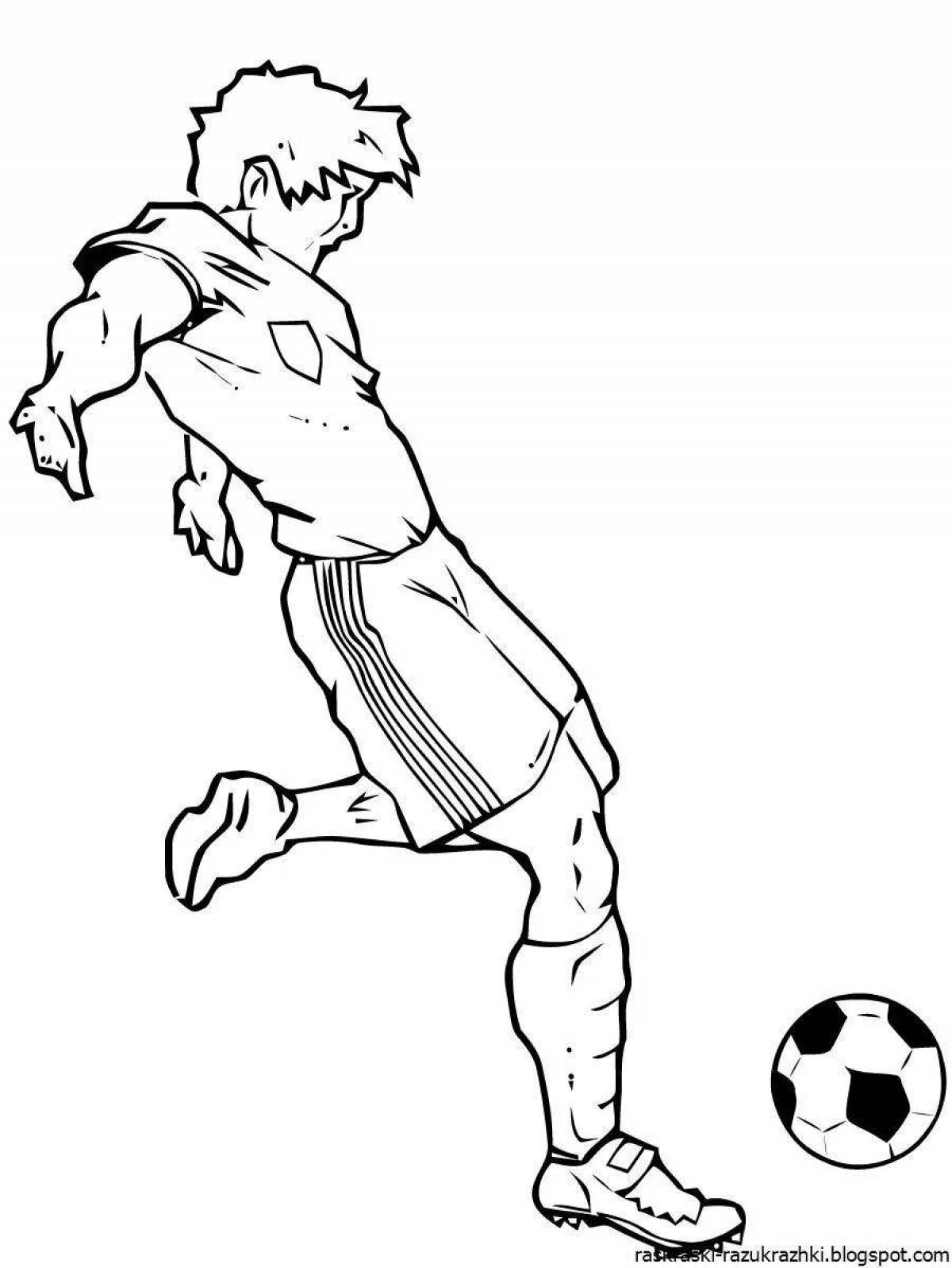 Красочный футболист с мячом