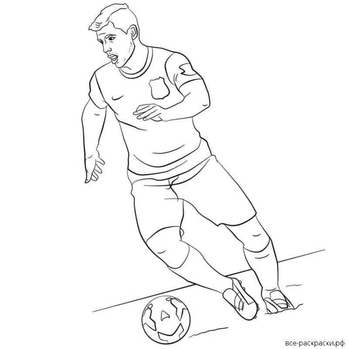 Bright soccer player with ball