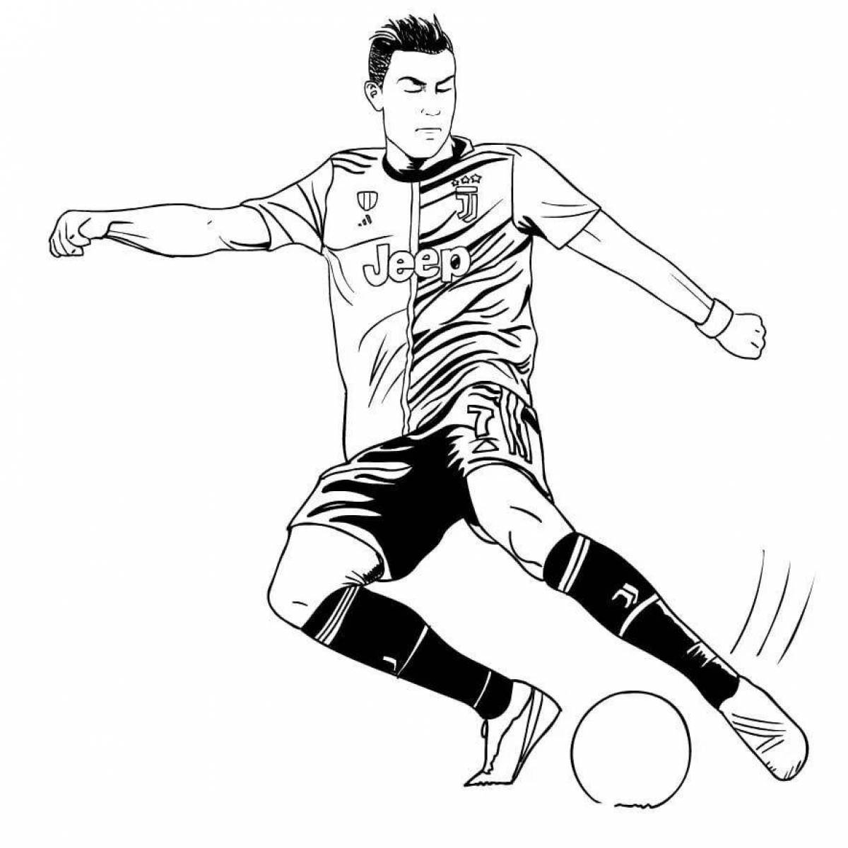 Animated soccer player with ball