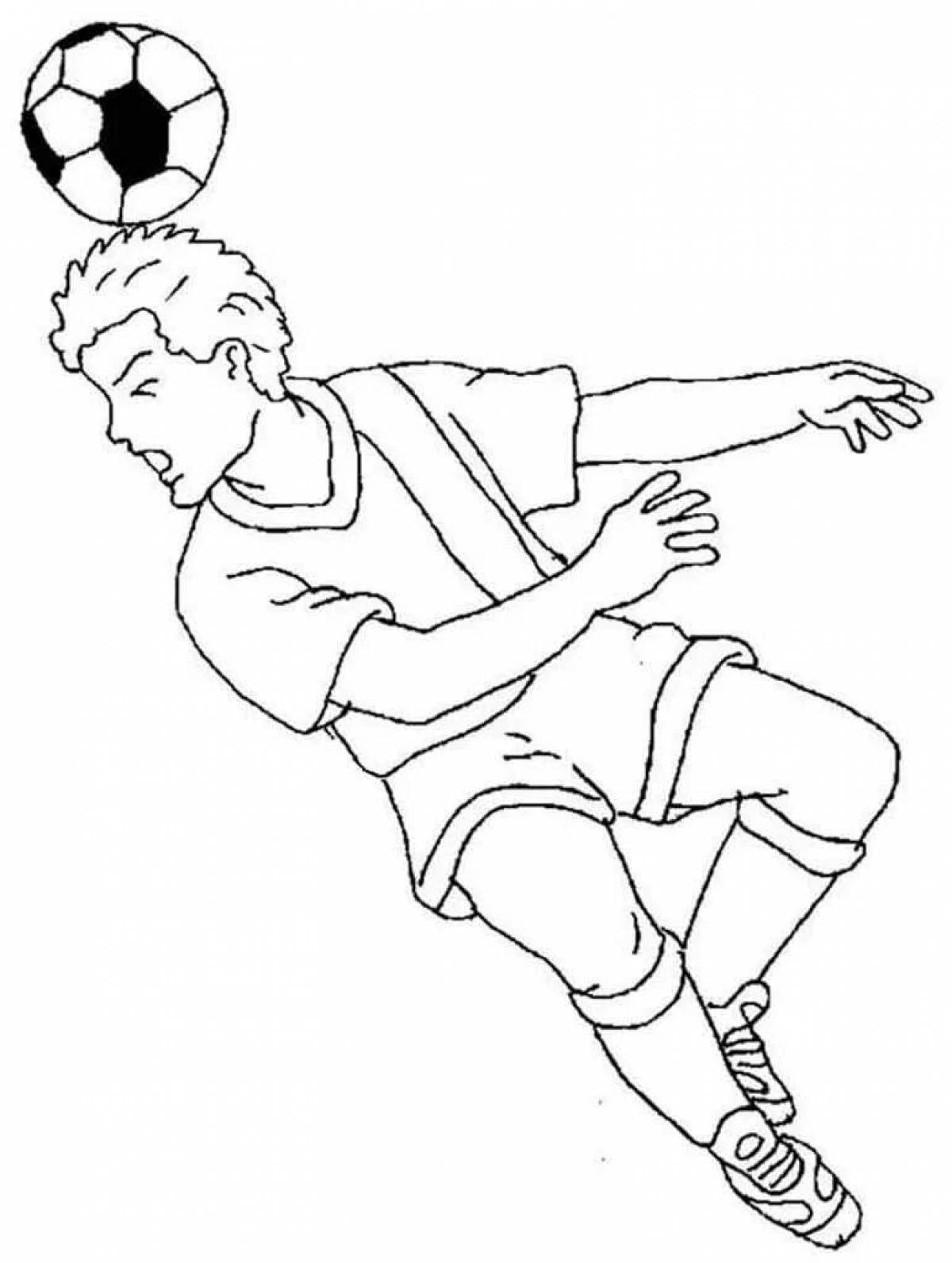 Slick soccer player with ball