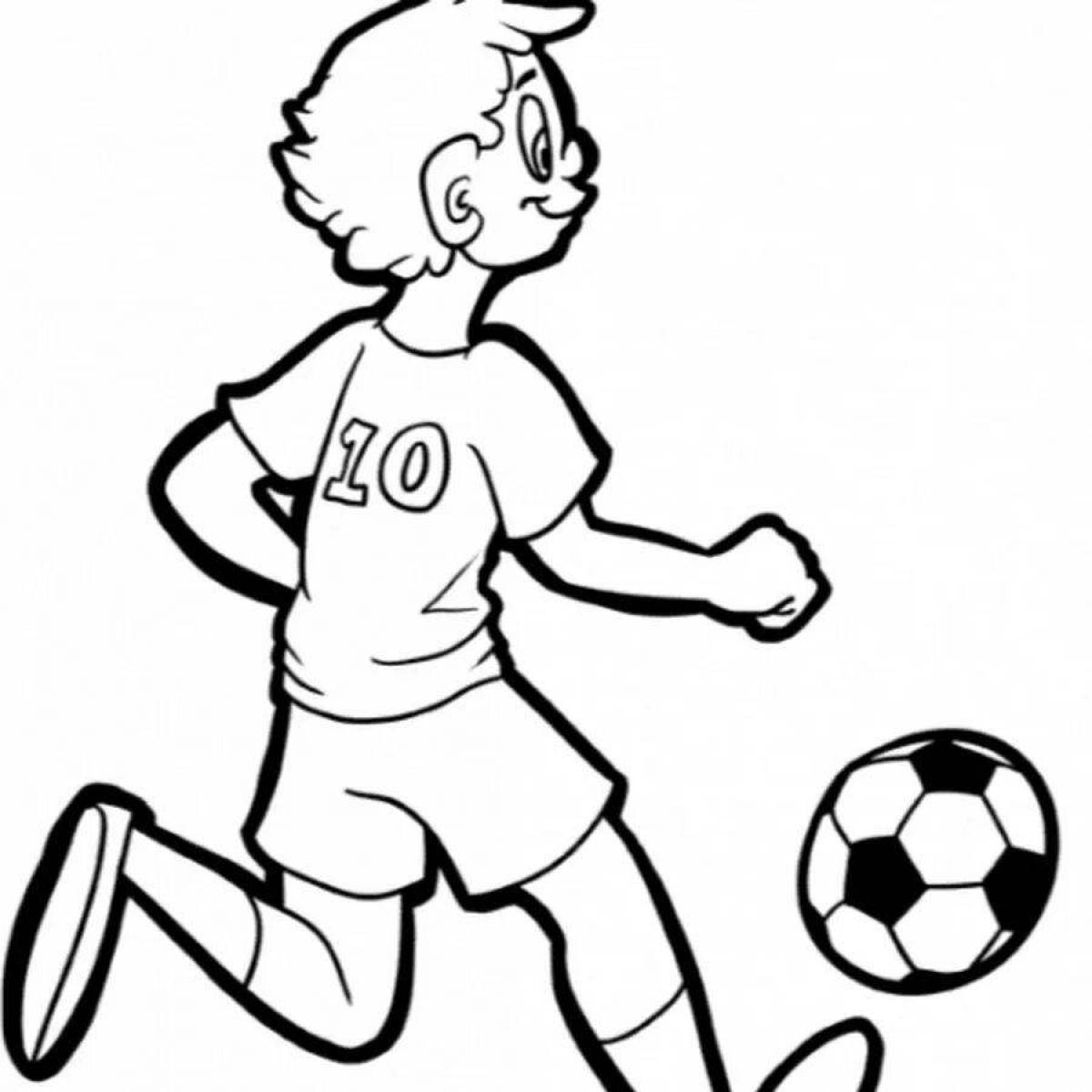 Joyful soccer player with ball