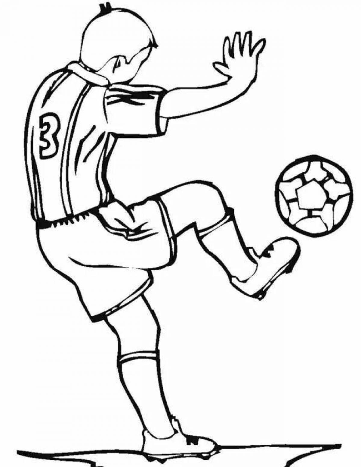 Playful soccer player with ball