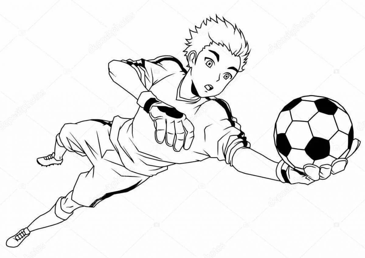 Fearless soccer player with ball