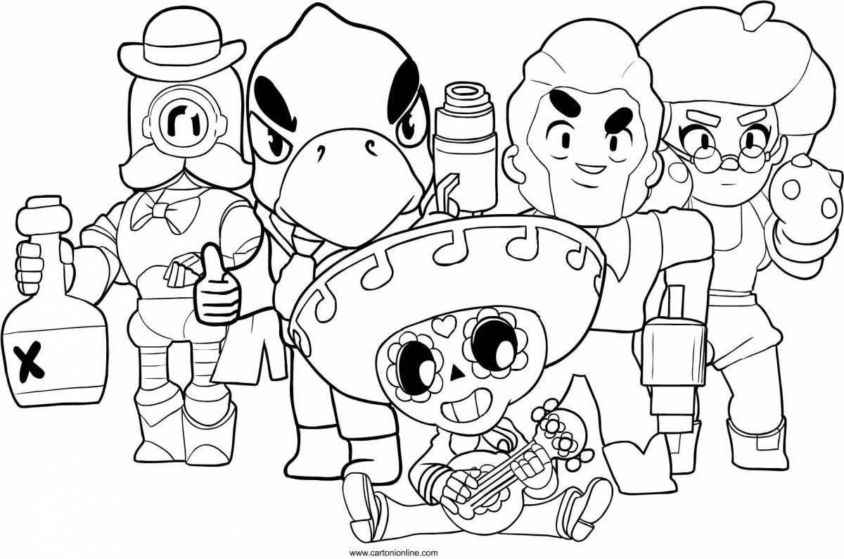 Colorful brawl stars coloring page