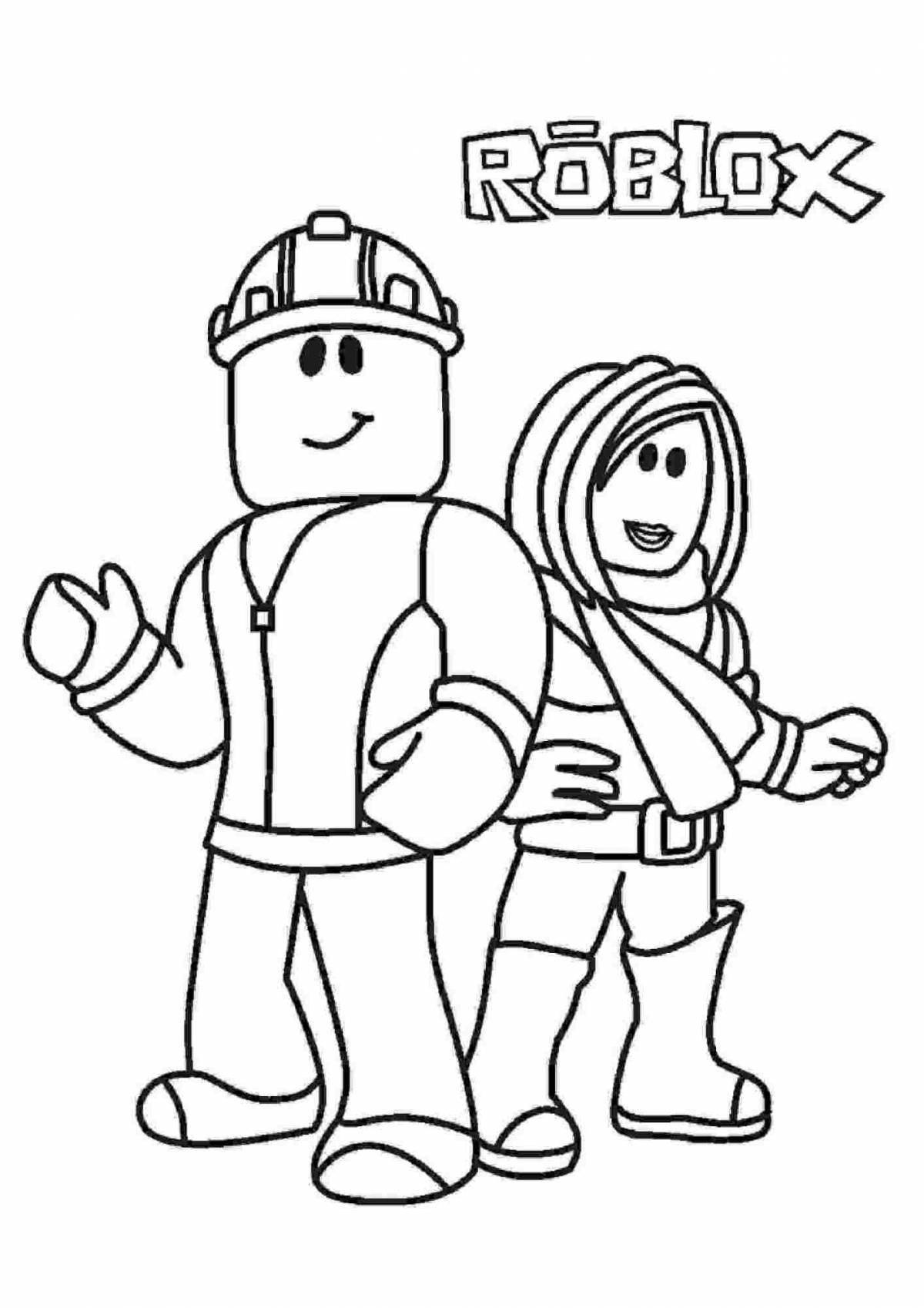 Playful roblox queen coloring page