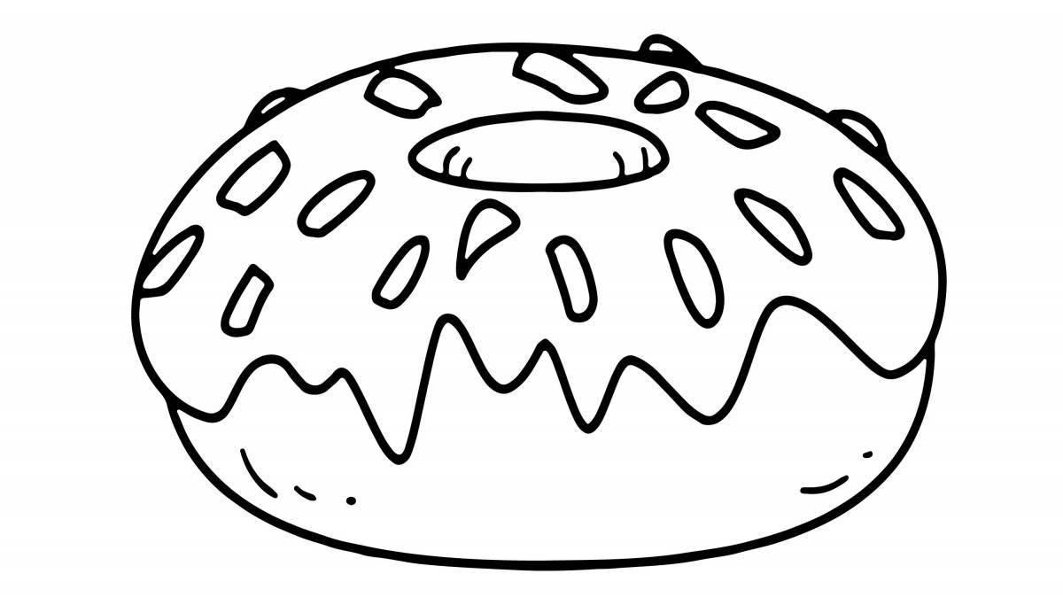 Colorful donut coloring page