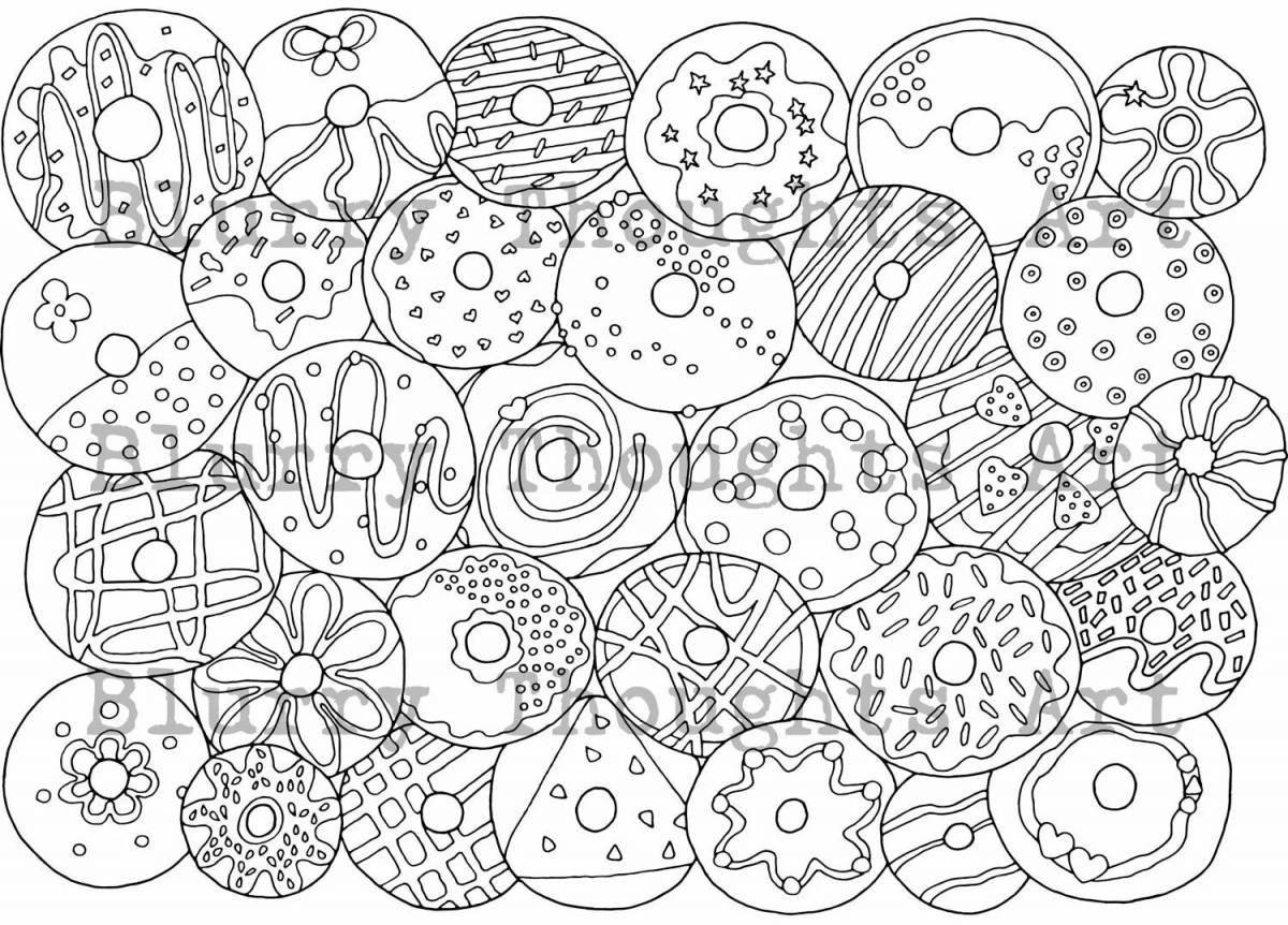 Coloring page irresistible donut