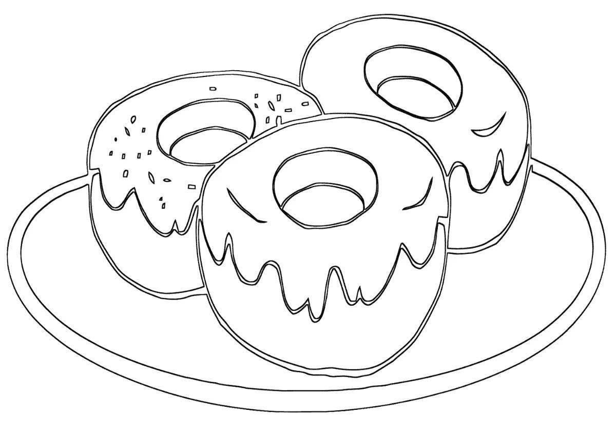 Decadent donut coloring page