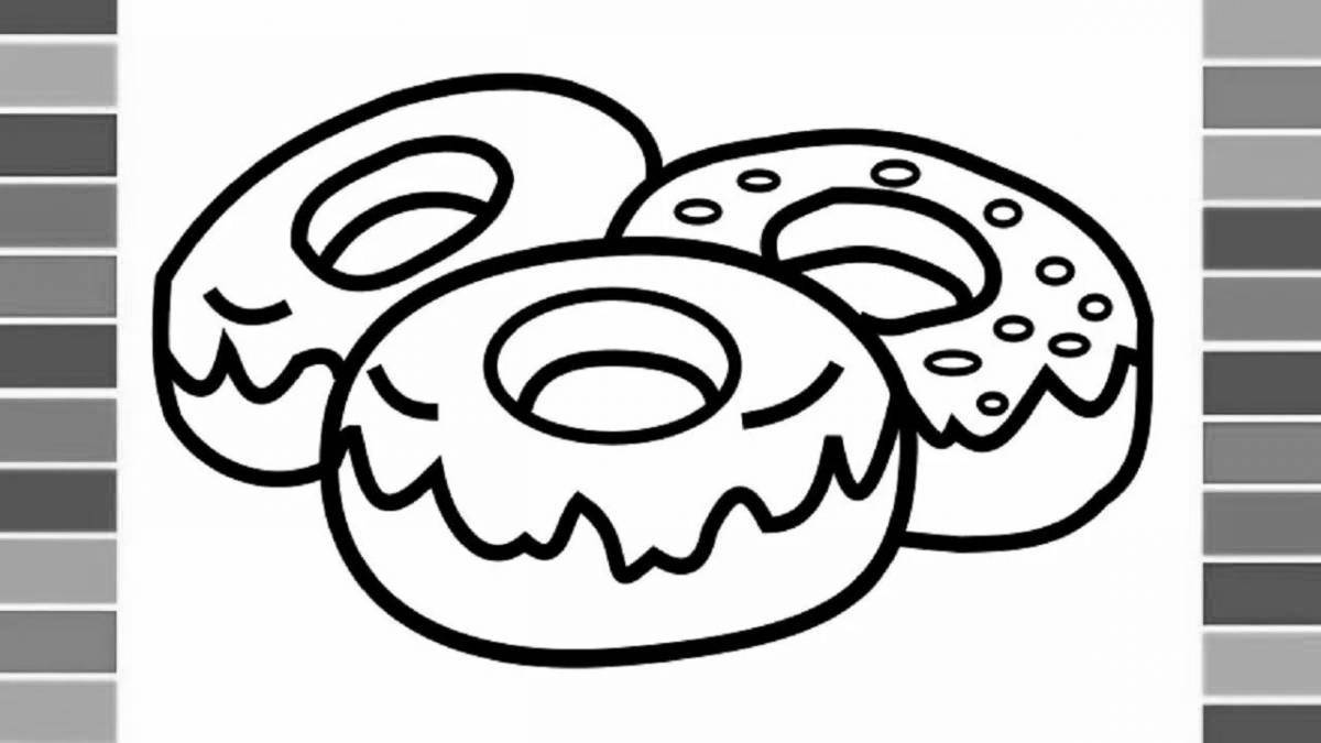 Amazing donut coloring page