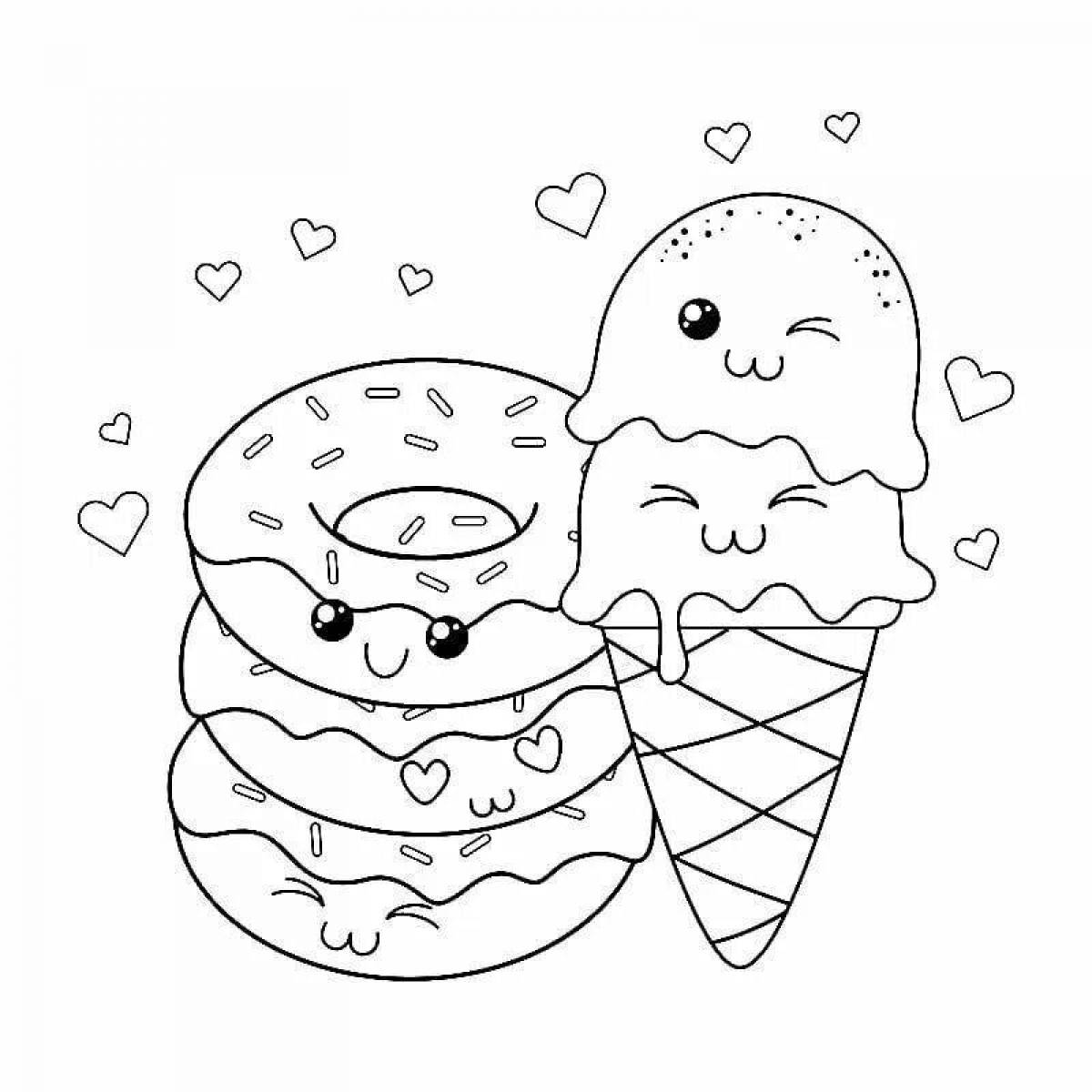 Delicious sweets coloring book