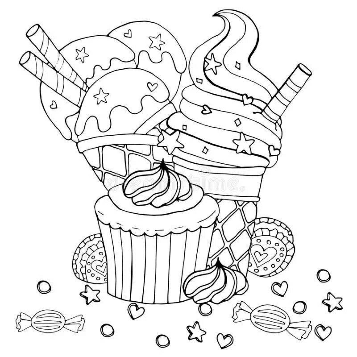 Delicious sweets coloring page