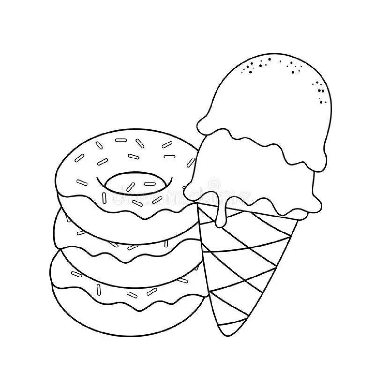 Coloring book teasing sweets