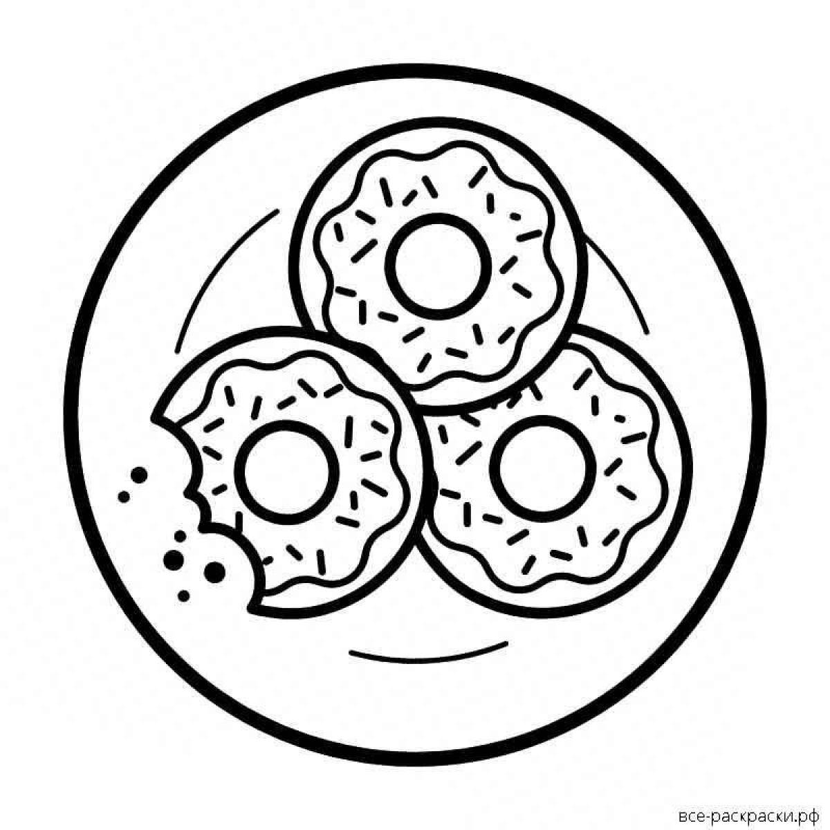 Coloring page joyful donut