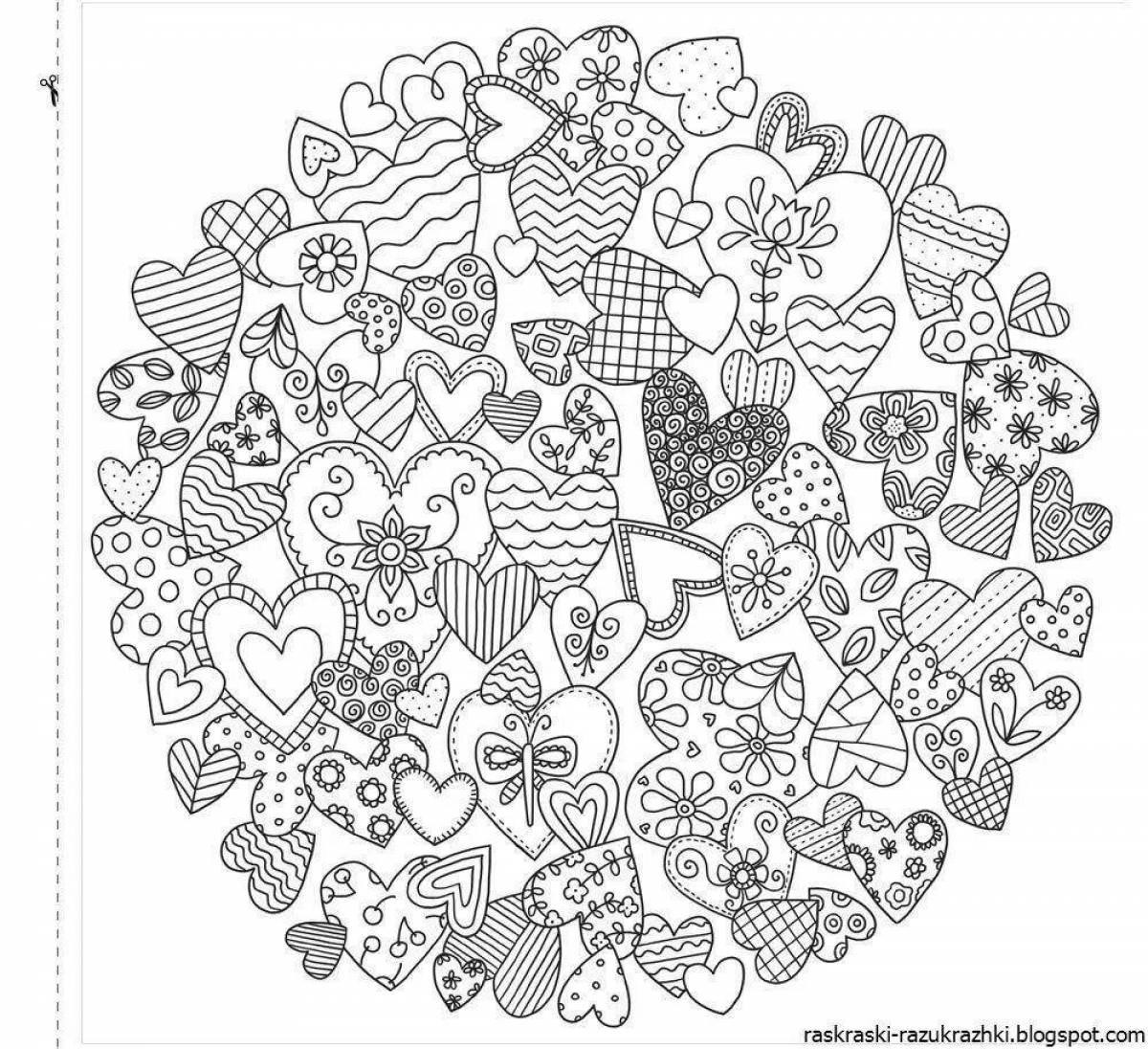 Colorful coloring book with many elements