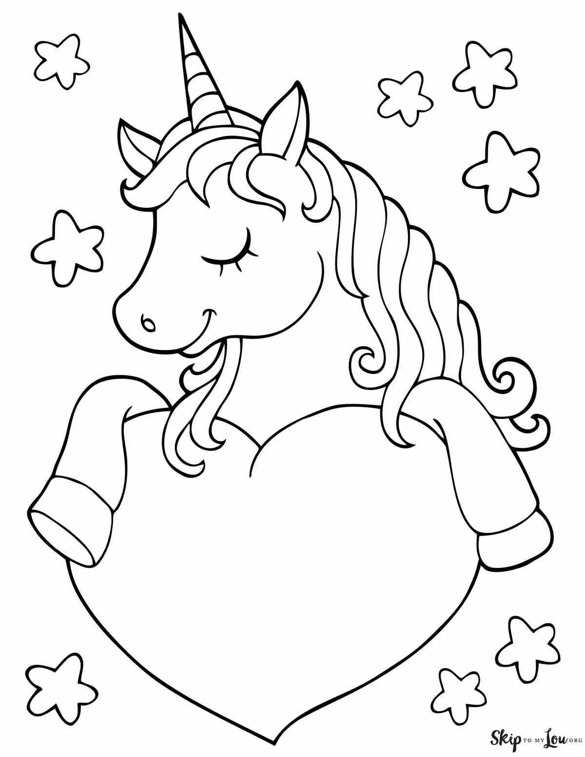 Awesome unicorn girl coloring book