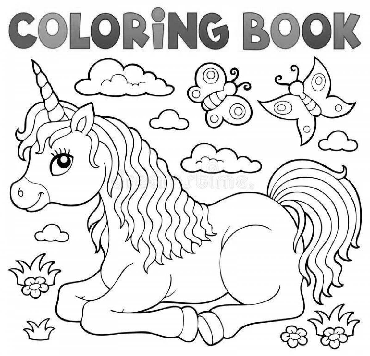 Beautiful coloring unicorn girl