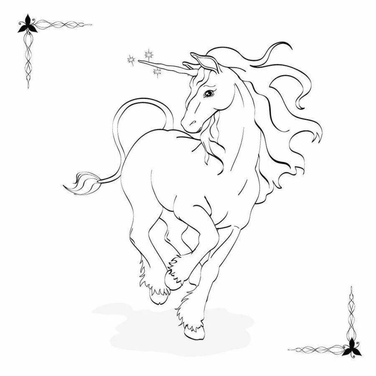 Fine coloring unicorn girl