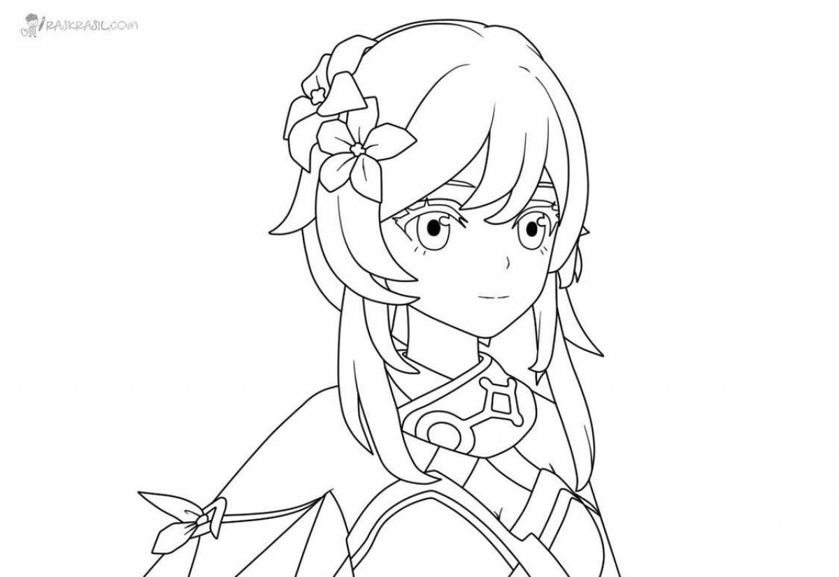 Venti coloring by genshin