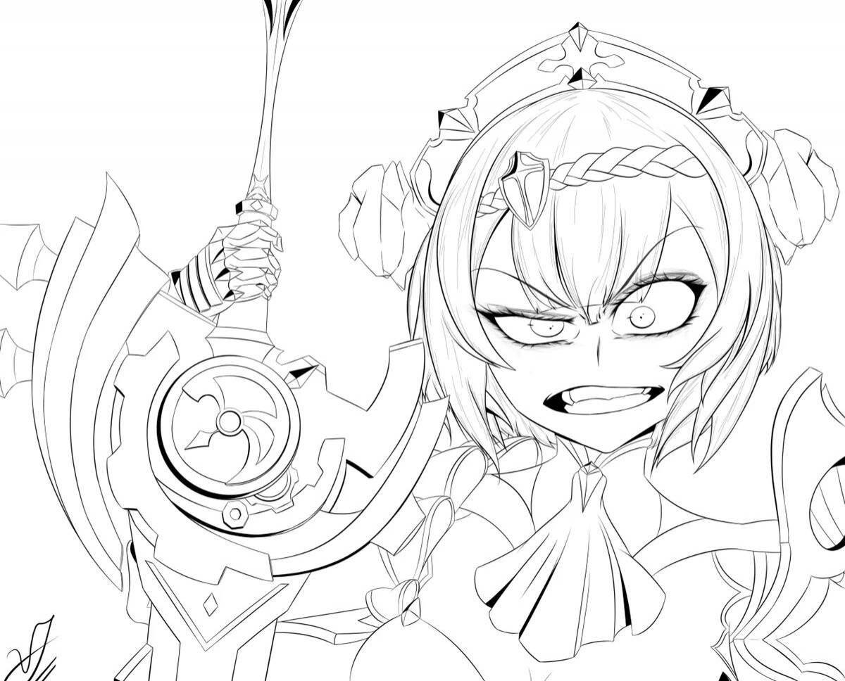 Sparkling venti coloring by genshin