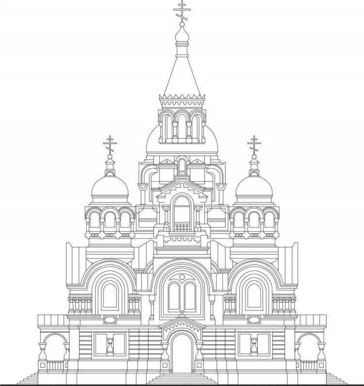 Coloring page shining savior on spilled blood