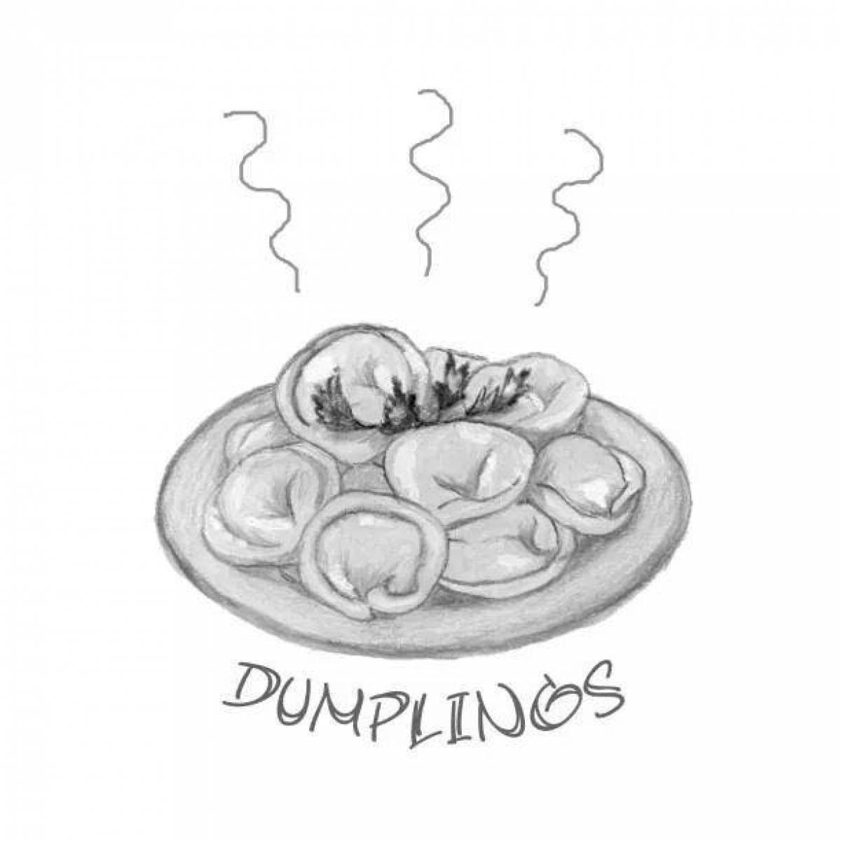 Attractive dumplings in a bowl
