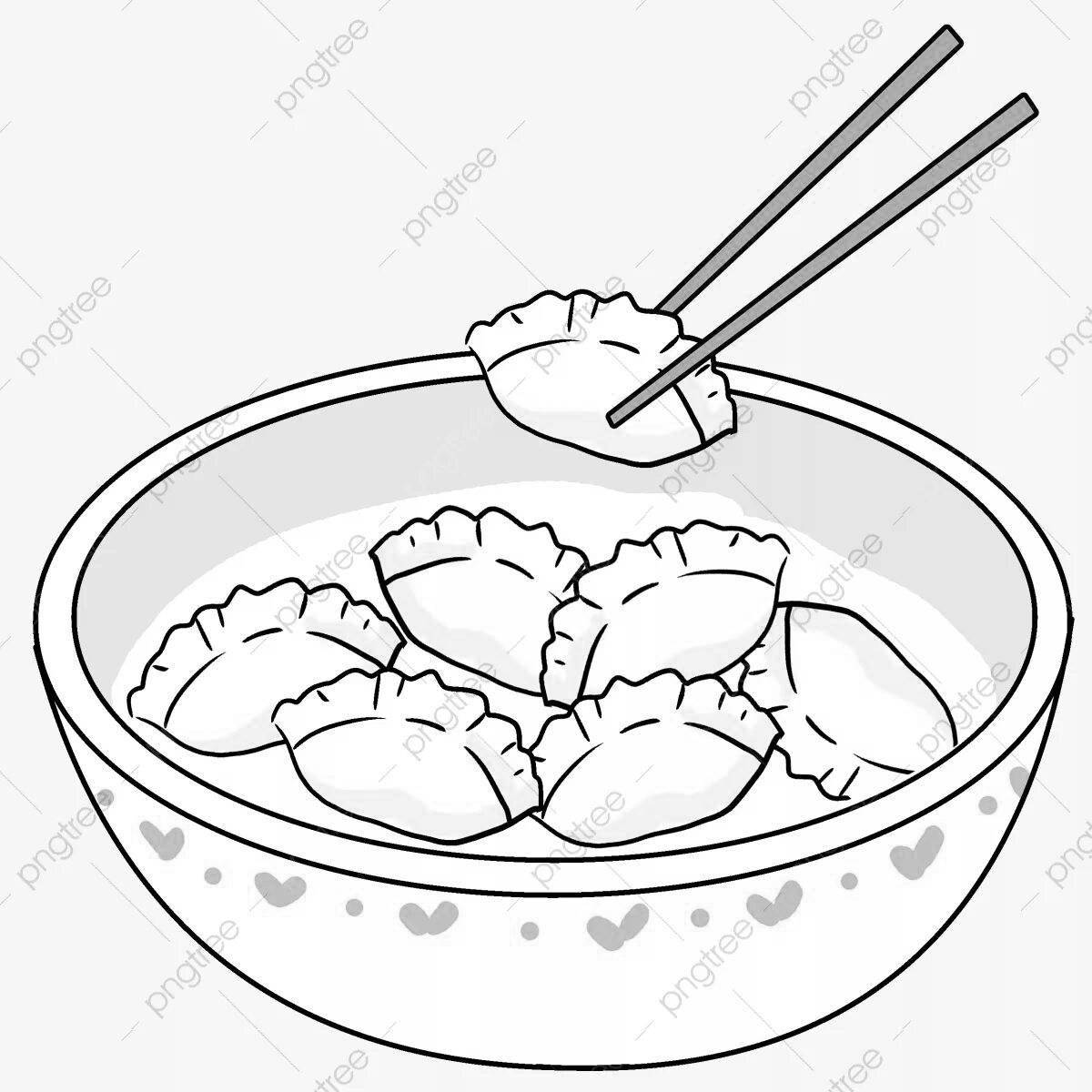 Fragrant dumplings in a bowl