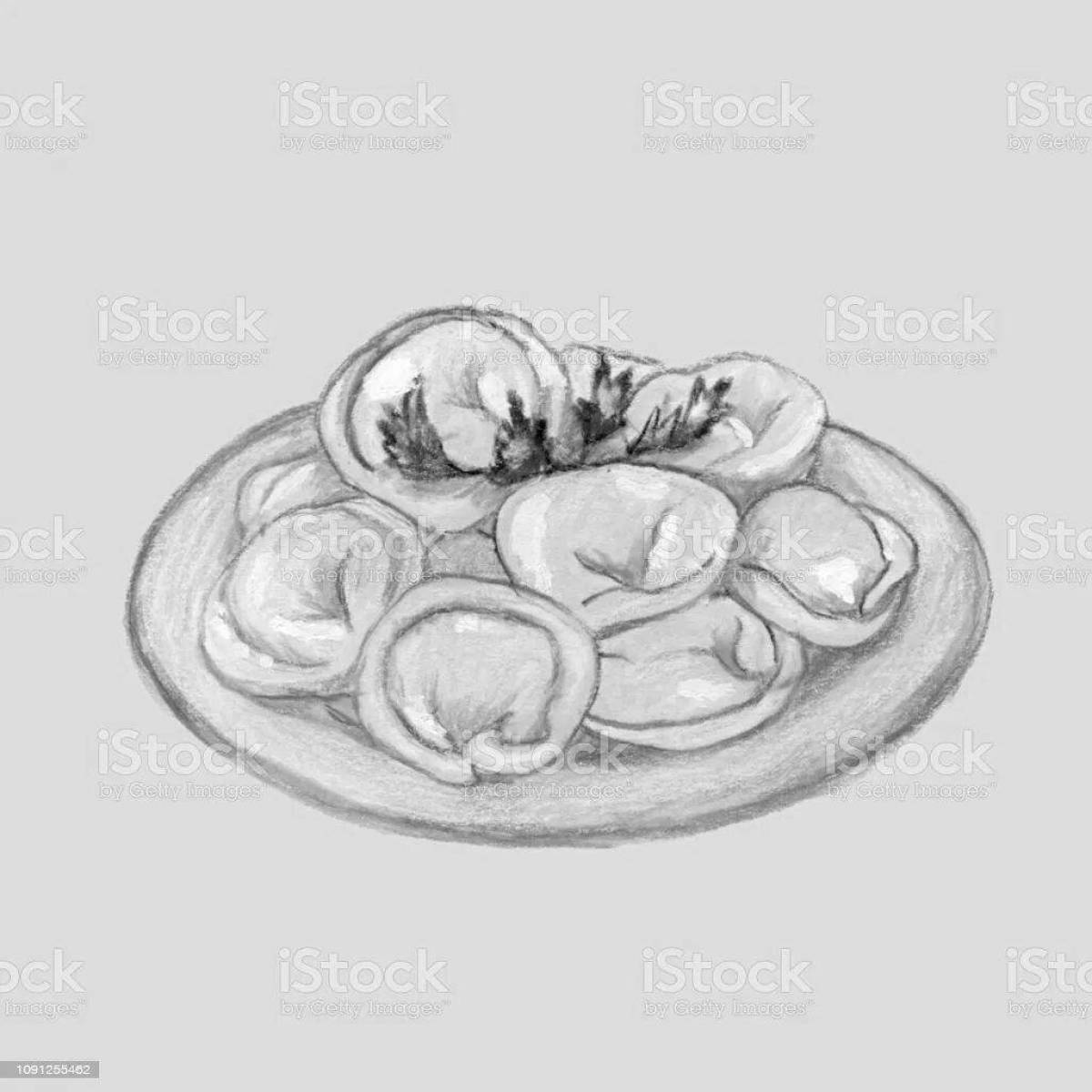 Spicy dumplings in a bowl