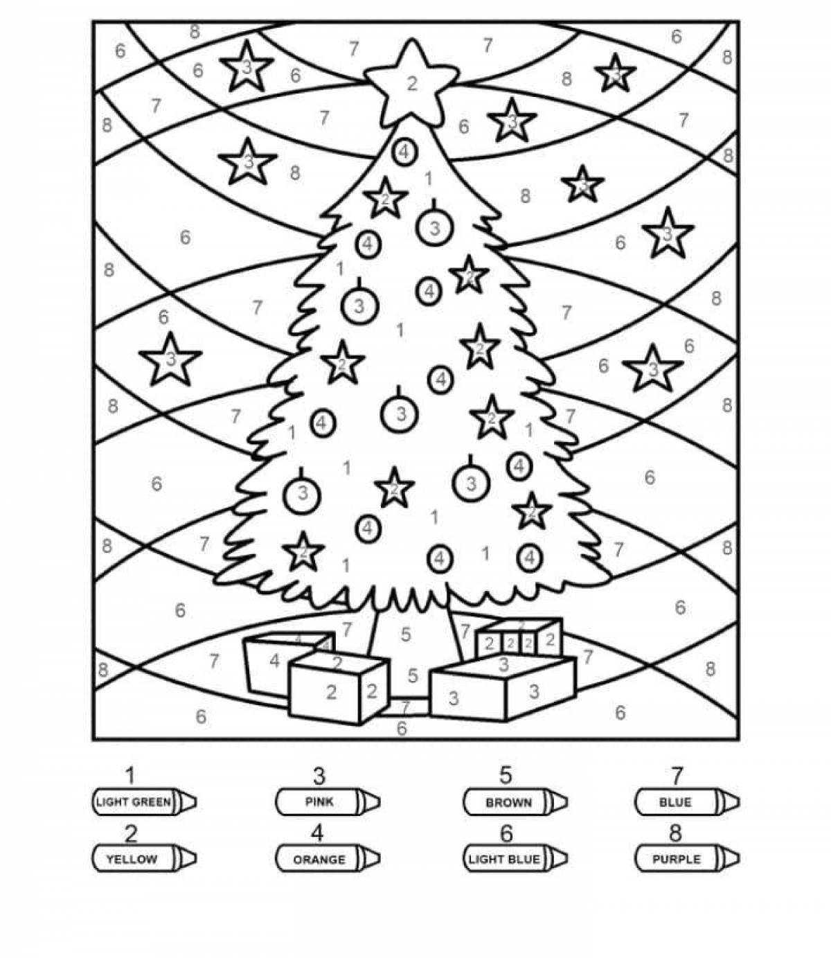 Gorgeous Christmas coloring by numbers