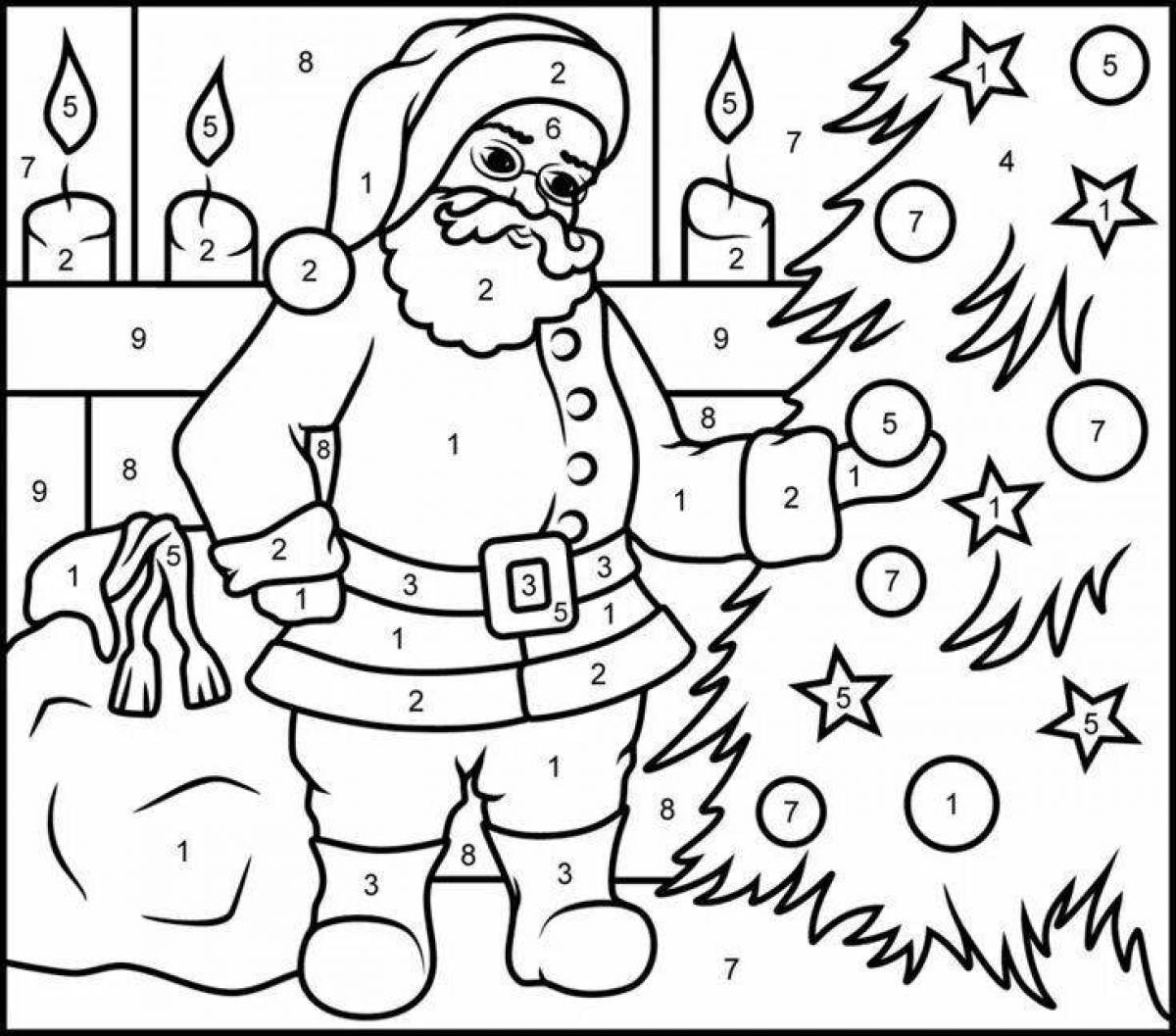 Large coloring by numbers christmas