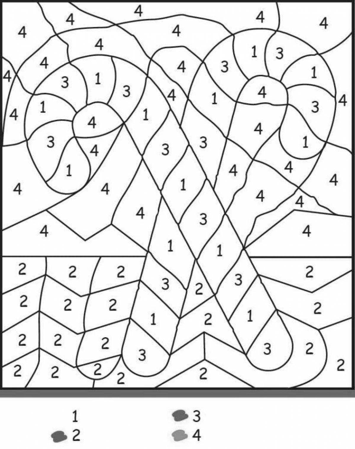 Vivacious coloring page by numbers christmas