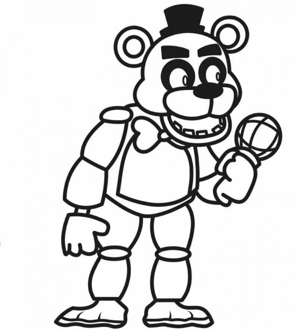 Engaging fnaf security breach coloring page