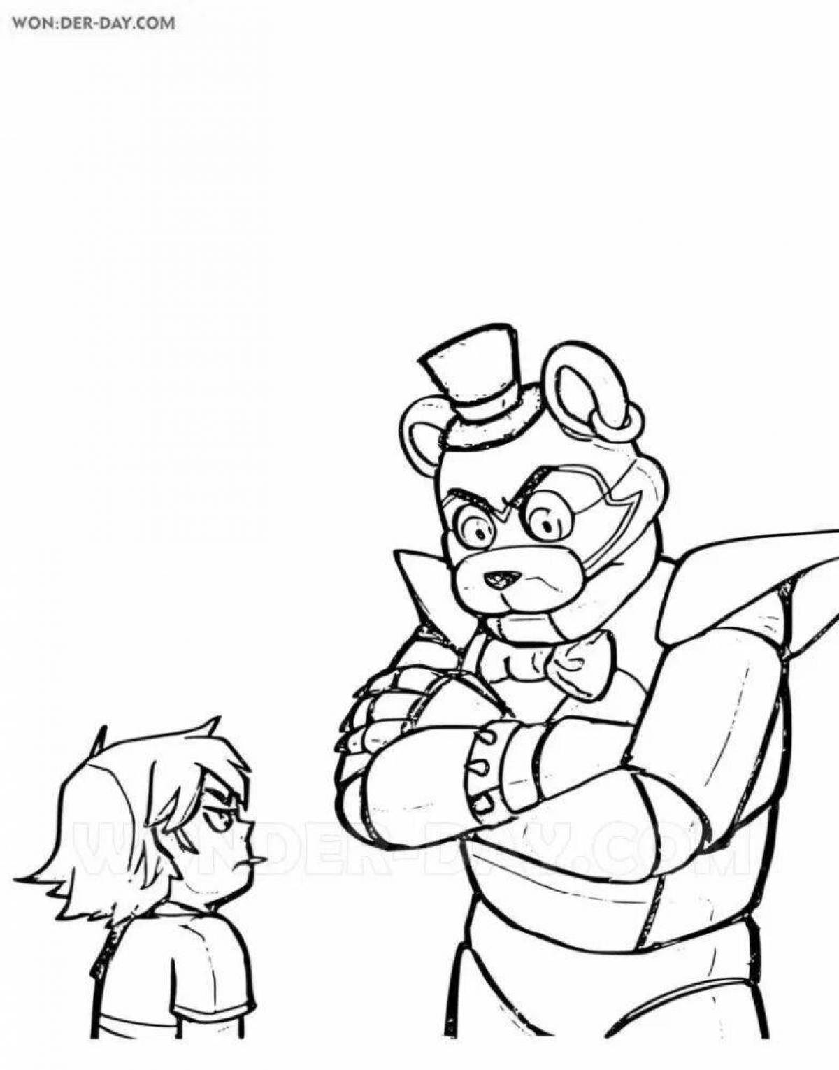 Funny fnaf security breach coloring page