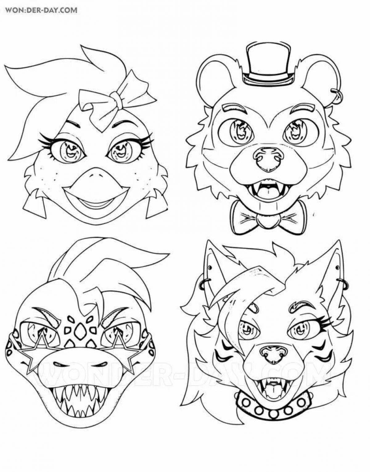 Amazing fnaf security breach coloring page