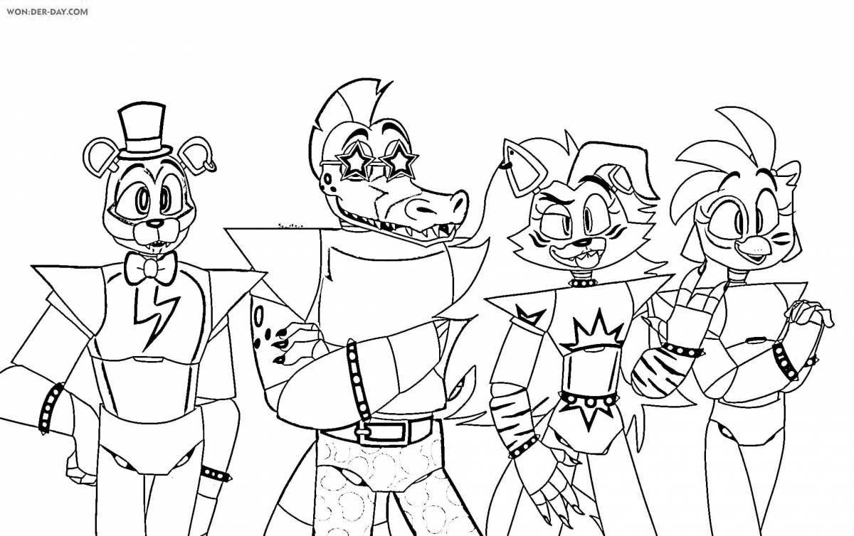 Fnaf mystical security breach coloring page