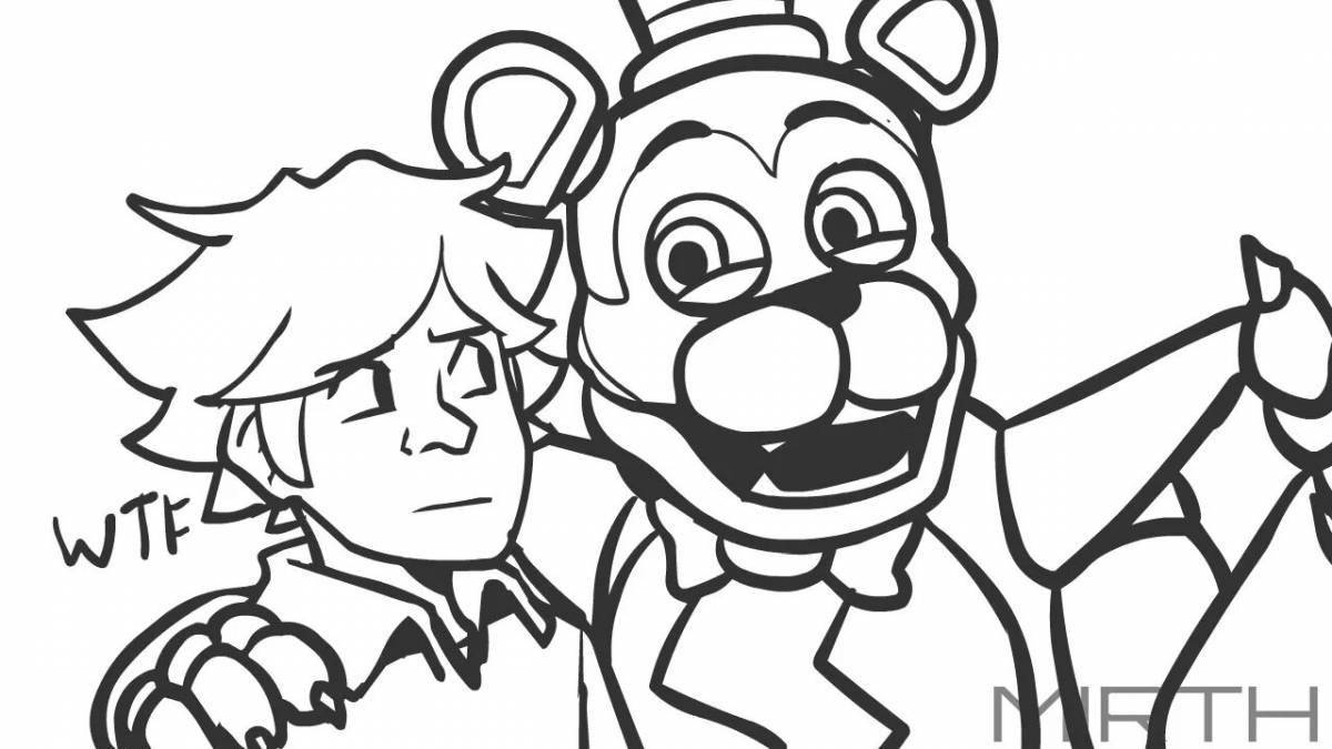 Sharp fnaf security breach coloring page