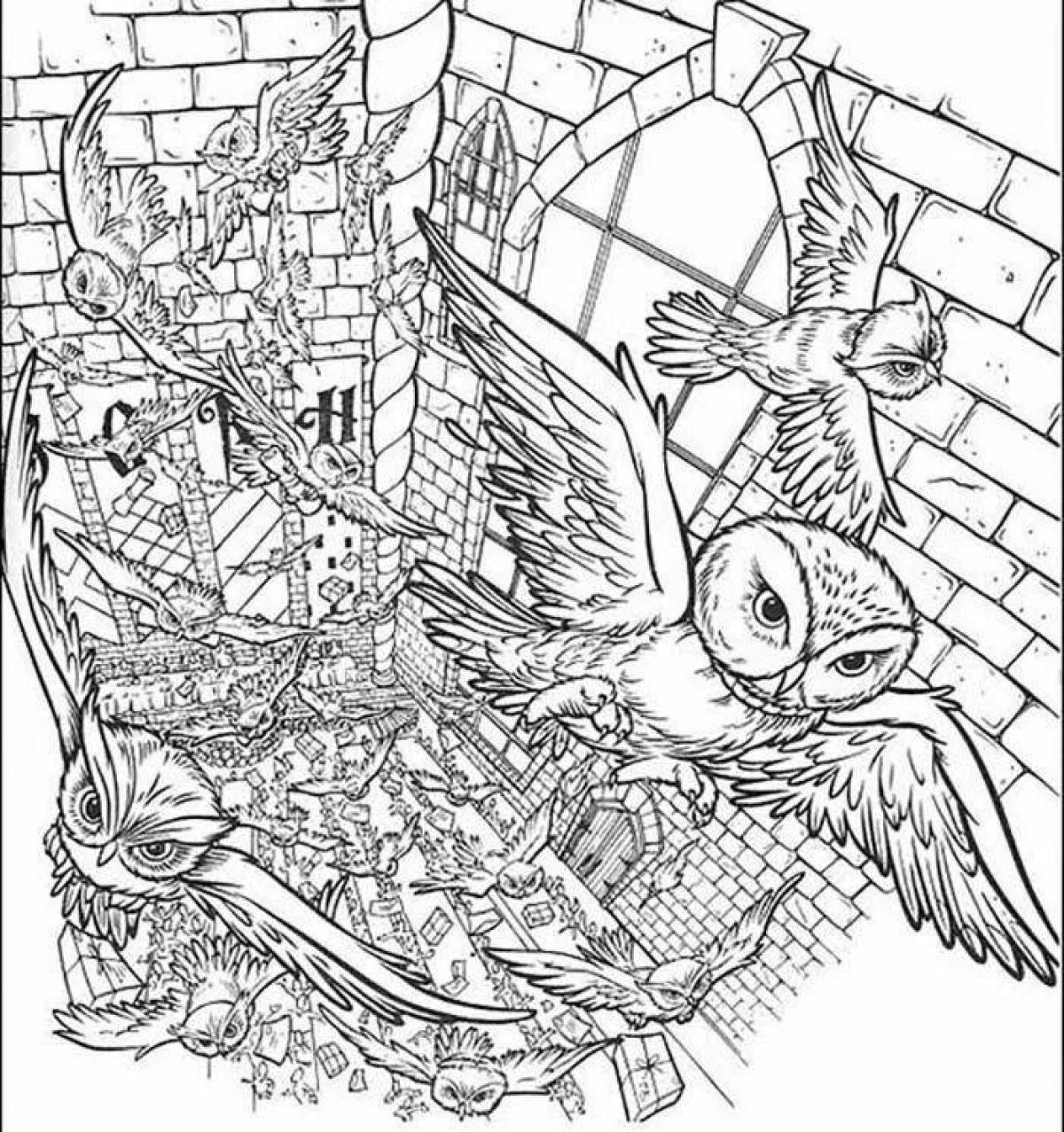 Exacting coloring page harry potter complex