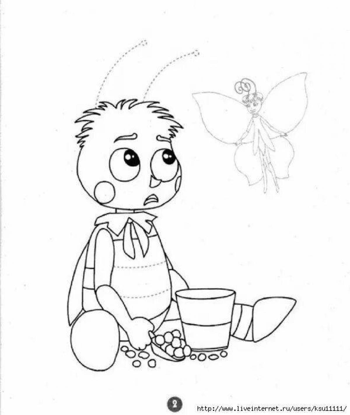 Bright coloring bee from Luntik