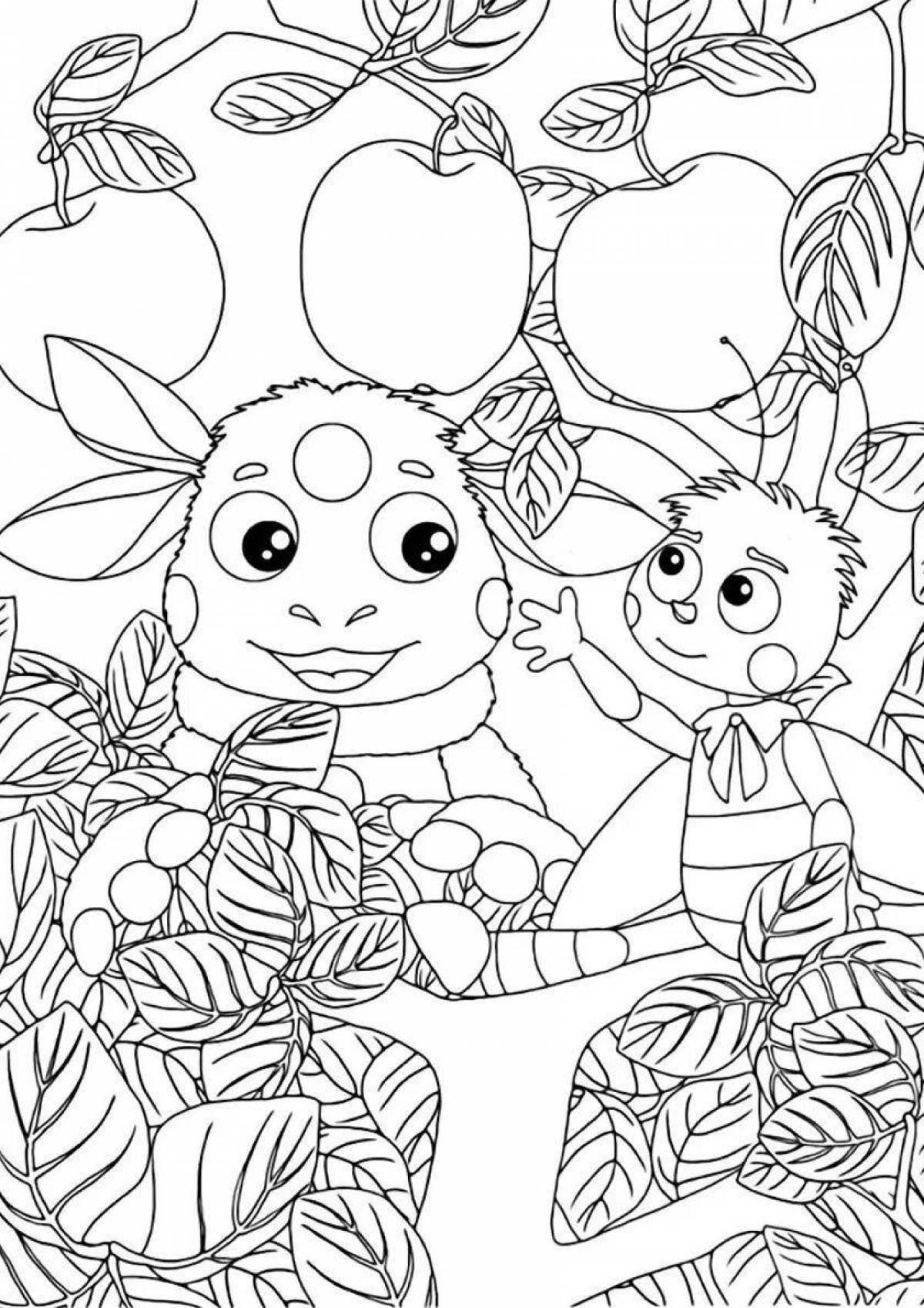 Luntik's cute bee coloring book